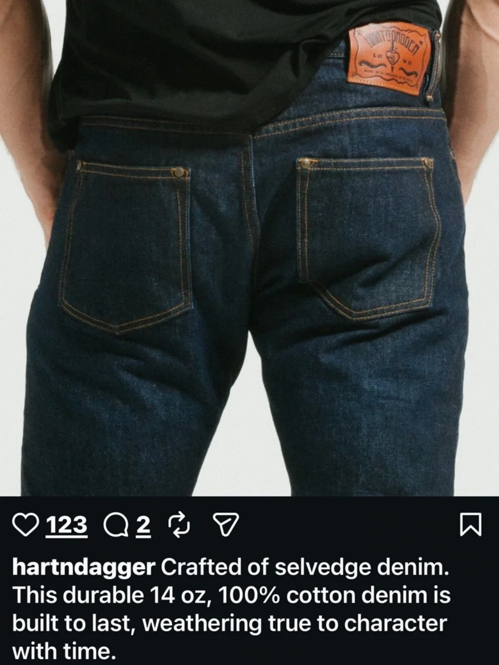 💙Bon Jovi Hart n Dagger Dark Wash Straight Leg Jeans • 100% Cotton • USA Made👖